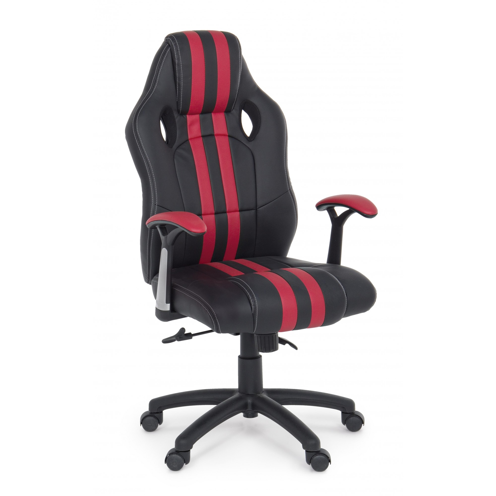 KLULK Sedia Poltrona Gaming Ergonomica In Ecopelle Nero/Rosso,Schienale  Reclinabile, Supporto Lombare, Altezza Regolabile