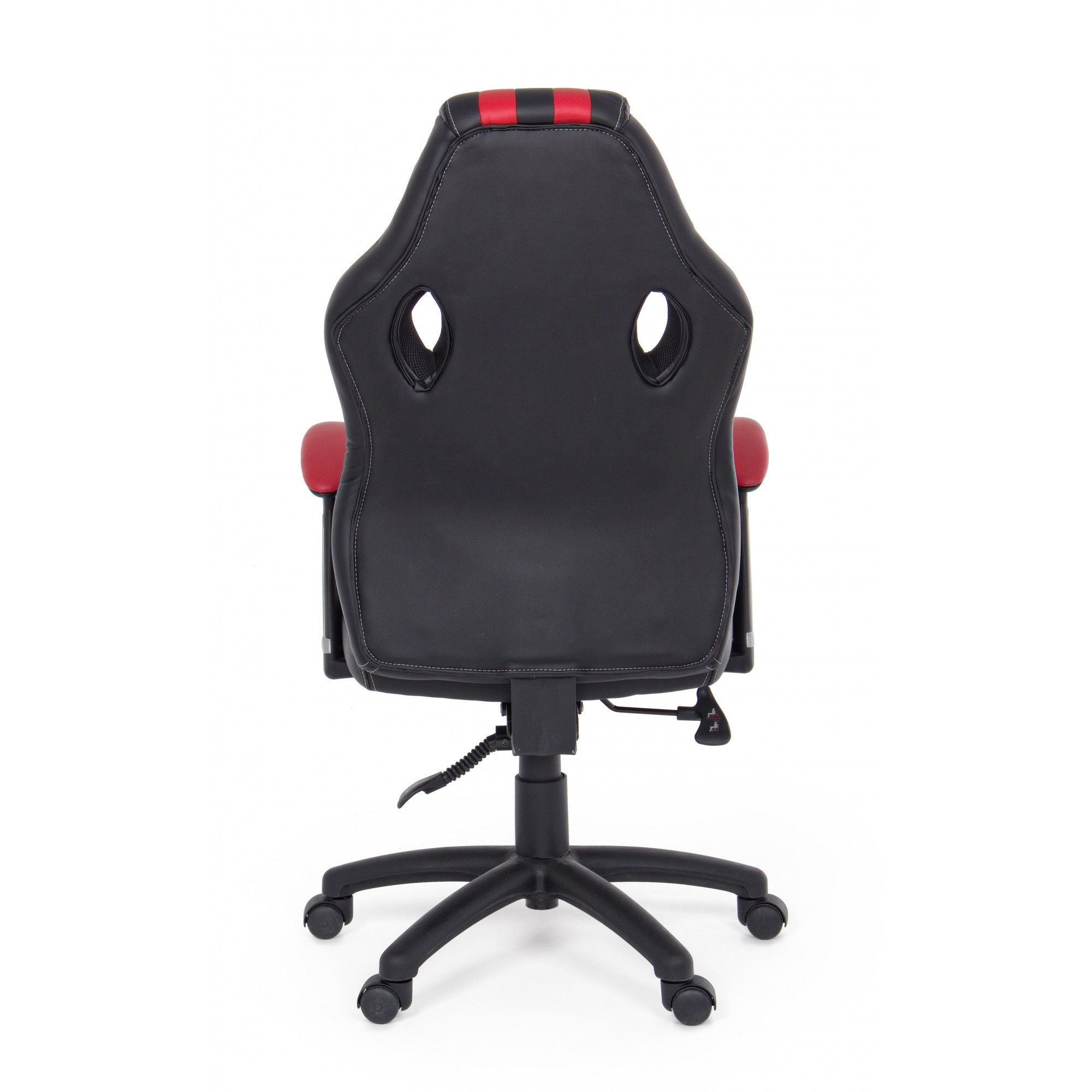 KLULK Sedia Poltrona Gaming Ergonomica In Ecopelle Nero/Rosso,Schienale  Reclinabile, Supporto Lombare, Altezza Regolabile