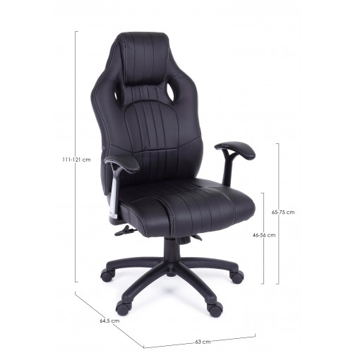 KLULK Sedia Poltrona Gaming Ergonomica In Ecopelle Nero/Blu,Schienale  Reclinabile, Supporto Lombare,Altezza Regolabile