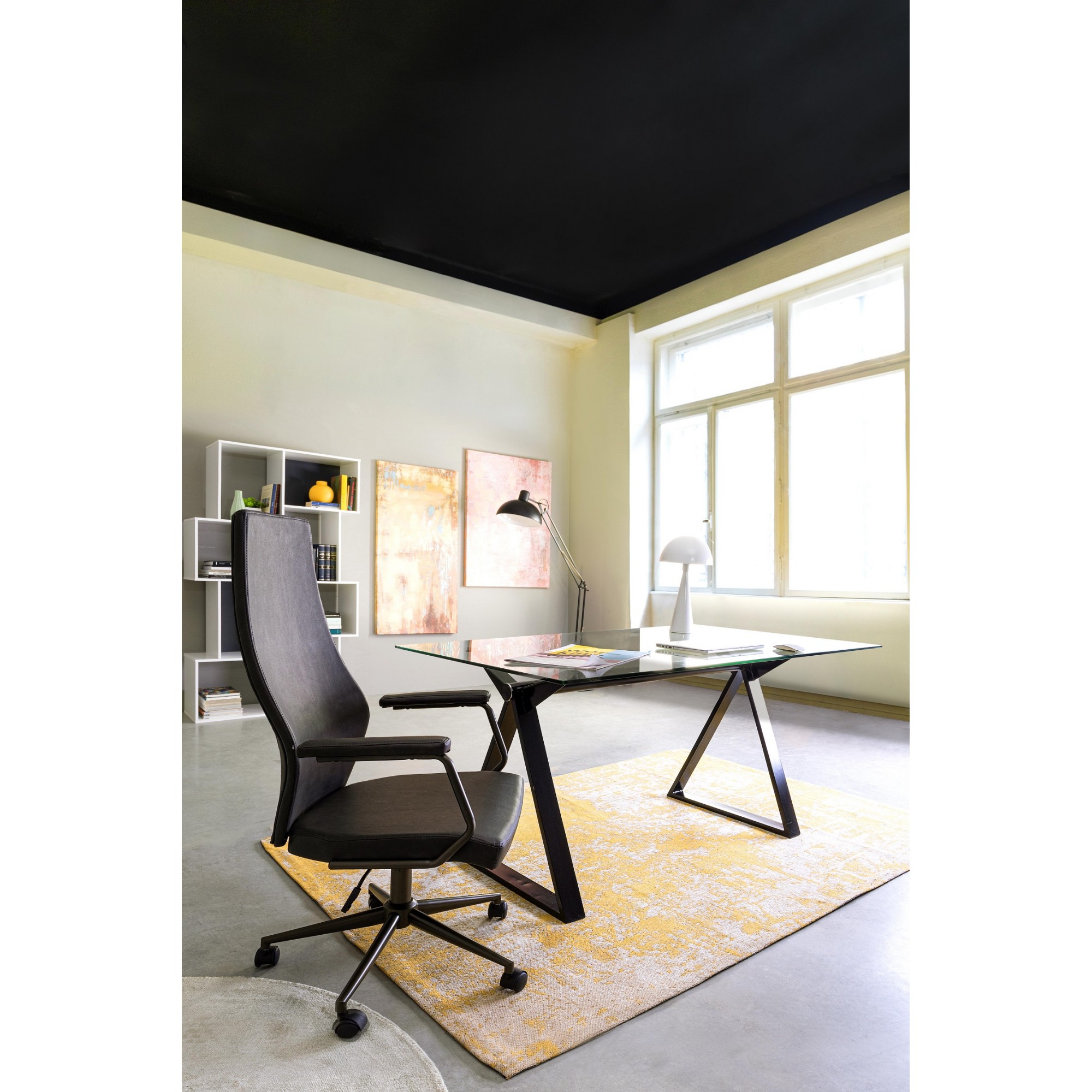 Poltrona da Ufficio Schienale Alto Linea Jamie 67 x 58 x 109-119 cm Nero