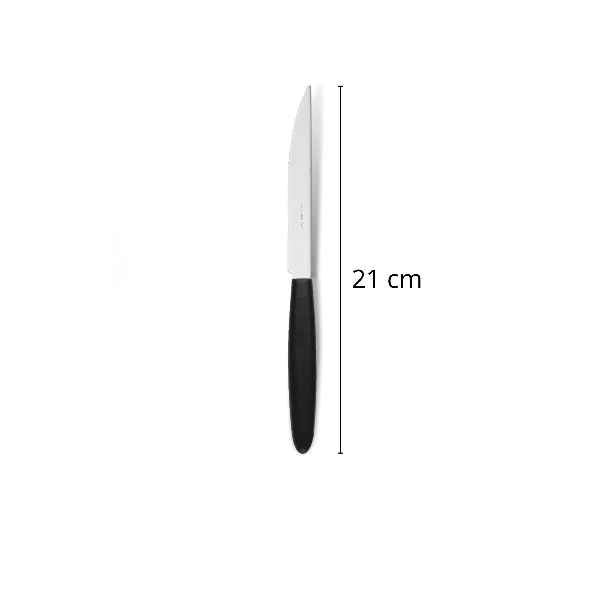 Coltello da tavola nero per cucina Kaimano 21cm lama in acciaio